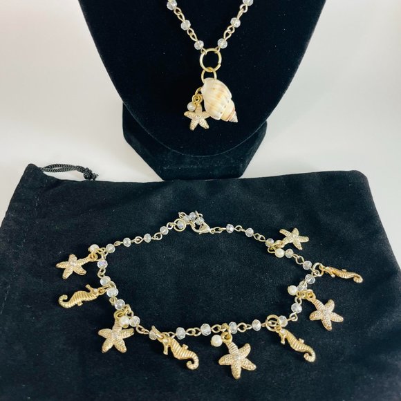 Handcrafted Beaded Nautical Jewelry Set - Picture 5 of 6